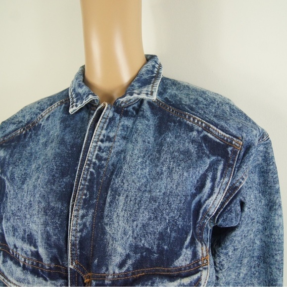 Vintage  80s Acid Wash Denim Jean Jacket - Picture 2 of 6